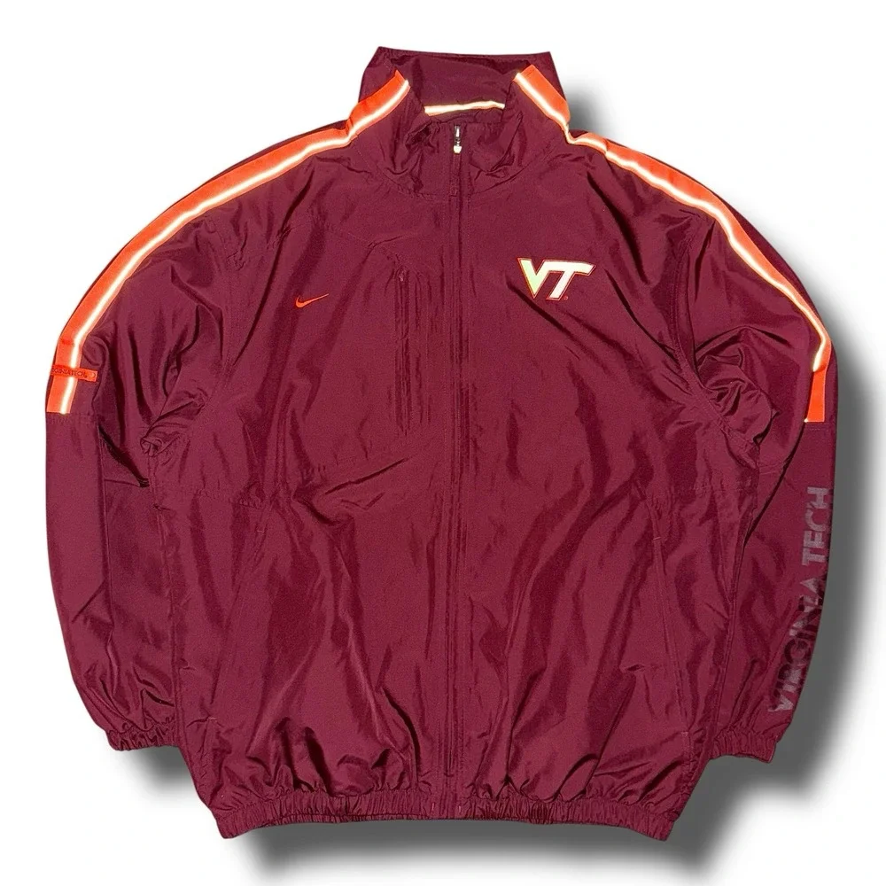VIRGINIA TECH Windbreaker Large Y2K NIKE‎ Team Mesh Lined Full Zip Jacket